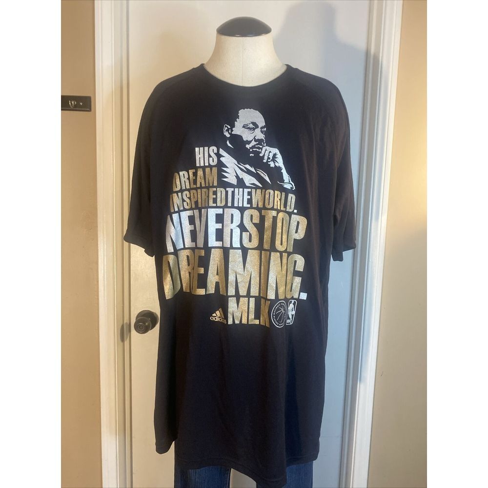 Adidas Martin Luther King Jr. NBA Player Issued Black T Shirt Size XLT
